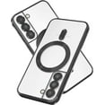 thumbnail image 1 of Magnetic for Samsung Galaxy S22 Case,Electroplated Clear Slim Samsung S22 Phone Case with Camera Protection,Shockproof Samsung S22 Case Compatible with MagSafe, Black Edge, 1 of 7