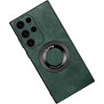 thumbnail image 1 of Magnetic for Samsung Galaxy S22 Case with Stand Compatible with MagSafe Authentic Sheep Bark Skin Ultra Thin 360° Rotation Bracket Anti-Scratch Mil-Grade Drop Protection Case, Green, 1 of 8