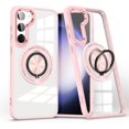 thumbnail image 1 of Magnetic for Samsung Galaxy S23 Case with 360° Ring Holder Kickstand [Compatible with MagSafe][Support Car Mount] Clear Non-Yellowing Shockproof Protection Phone Cover for Samsung Galaxy S23, Pink, 1 of 7