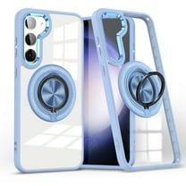 Magnetic for Samsung Galaxy S23 Case with 360° Ring Holder Kickstand [Compatible with MagSafe][Support Car Mount] Clear Non-Yellowing Shockproof Protection Phone Cover for Samsung Galaxy S23, Blue