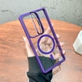 thumbnail image 1 of Magnetic for Samsung Galaxy S23 Case, [Compatible with MagSafe] Built-in Stash Camera Stand Scratch-Resistant Back Cover [Military-Grade Protection] for Samsung Galaxy S23, Purple, 1 of 8