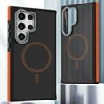thumbnail image 1 of Magnetic for Samsung Galaxy S23 Ultra Case [Compatible with MagSafe] [10 FT Military Grade Drop Protection] Slim Translucent Matte Shockproof with Anti-Fingerprint Phone Case, Orange, 1 of 5