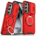 thumbnail image 1 of Magnetic for Samsung Galaxy S24 FE Case [Compatible with MagSafe] [360° Rotatable Ring Holder Kickstand] [Military Grade Protection] Shockproof Slim Phone Case for Samsung Galaxy S24 FE,Red, 1 of 10