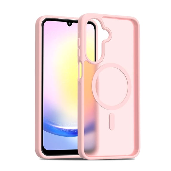 Magnetic for Samsung Galaxy S24 FE Case, Compatible with MagSafe, Military Grade Drop Protection, Ultra Slim Translucent Matte Shockproof Lightweight Phone Cover, for Galaxy S24 FE, Pink