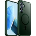 thumbnail image 1 of Magnetic for Samsung Galaxy S24 FE Case, [Military Drop Protection] Slim Translucent Matte Back Durable Cover for Samsung Galaxy S24FE 6.7”-Dark Green, 1 of 13