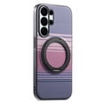 thumbnail image 1 of Magnetic For Samsung Galaxy S24 Phone Case,With 360° Rotatable Ring Kickstand,Anti-Scratch PU Leather Gradient Fiber Pattern Back Design,Shockproof Anti-fall Durable Phone Case,Purple, 1 of 9