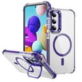 thumbnail image 1 of Magnetic for Samsung Galaxy S24 Plus Case, Compatible with MagSafe, with Camera Lens Stand, Matte Skin Feeling Case, Military-Grade Drop Proof Transparent Slim Shockproof Phone Case Cover, Purple, 1 of 8