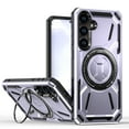 thumbnail image 1 of Magnetic for Samsung Galaxy S24 Plus Case with Stand, Compatible with Mag-Safe Charging, Shockproof Protective Cover Rugged Phone Case, Built-in Rotatable Ring Holder Kickstand, Purple, 1 of 6