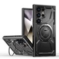 thumbnail image 1 of Magnetic for Samsung Galaxy S24 Ultra Case with Stand, Compatible with Mag-Safe Charging, Shockproof Protective Cover Rugged Phone Case, Built-in Rotatable Ring Holder Kickstand, Black, 1 of 6