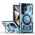thumbnail image 1 of Magnetic for Samsung Galaxy S24 Ultra Case with Stand, Compatible with Mag-Safe Charging, Shockproof Protective Cover Rugged Phone Case, Built-in Rotatable Ring Holder Kickstand, Blue, 1 of 6