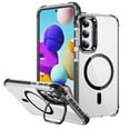 thumbnail image 1 of Magnetic for Samsung Galaxy S25 Case, Compatible with MagSafe, with Camera Lens Stand, Matte Skin Feeling Case, Military-Grade Drop Proof Transparent Slim Shockproof Phone Case Cover, Black, 1 of 8