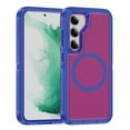 thumbnail image 1 of Magnetic for Samsung Galaxy S25 Case,Compatible with MagSafe,Military Grade Dropproof Translucent Matte Hard Back Soft Edge Anti-Fingerprint Protective Case for Samsung Galaxy S25,Blue+Rose, 1 of 7