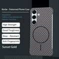 thumbnail image 1 of Magnetic for Samsung Galaxy S25 Plus Frameless Case,  Slim Borderless Fiber Texture Hard Protective Case Support Wireless Charging, Shockproof Anti-Scratch Cover for Samsung Galaxy S25 Plus, Gold, 1 of 10