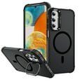 thumbnail image 1 of Magnetic for Samsung Galaxy S25 Stand Case [Compatible with MagSafe] [Military Grade Drop Protection] [Lens Folded Bracket] Slim Grip Matte Shockproof with Anti-Fingerprint Phone Case,Black, 1 of 8