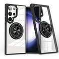 thumbnail image 1 of Magnetic for Samsung Galaxy S25 Ultra Case with 360° Ring Holder Kickstand [Compatible with MagSafe][Support Car Mount] Clear Non-Yellowing Shockproof Protection Cover for Galaxy S25 Ultra, Black, 1 of 7