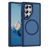 Magnetic for Samsung Galaxy S25 Ultra Case,Compatible with MagSafe,Military Grade Translucent Matte Hard Back Soft Edge Anti-Fingerprint Protective Case for Samsung Galaxy S25 Ultra,Blue