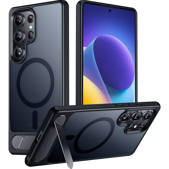 Magnetic for Samsung Galaxy S25 Ultra Case, [Innovate Stand][Military Grade Drop Protection][Non Slip][Translucent Matte] Shockproof Phone Case for Galaxy S25 Ultra 6.9" 2025 -Blue