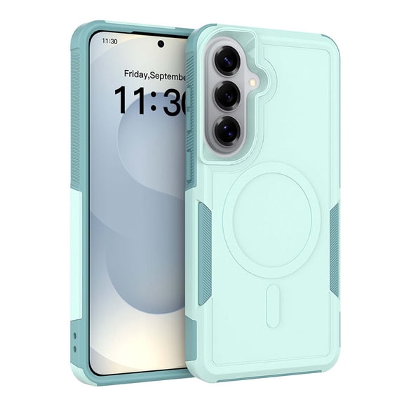 Magnetic For Samsung Galaxy S26 Phone Case,Support Wireless Charging,2-in-1 Heavy Duty Shockproof Anti-fall Protection,Anti-Scratch Non-Slip Anti-Fingerprint Durable Phone Case,Mint