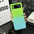 thumbnail image 1 of Magnetic Samsung Galaxy Z Flip 4 Case, [Compatible with MagSafe] Cute Gradient Color Case for Women & Men Soft TPU Shockproof with Camera Lens Protector Case for Samsung Galaxy Z Flip 4, Green+Blue, 1 of 8