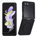 thumbnail image 1 of Magnetic for Samsung Galaxy Z Flip 5 Case,Soft Silicone Camera Protection Samsung Z Flip 5 Case with HD Screen Protector,Slim Strong Magnetic Z Flip 5 Case with Soft HD Clear Film,Black, 1 of 7