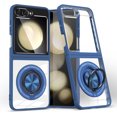 thumbnail image 1 of Magnetic for Samsung Galaxy Z Flip 6 Case with 360° Ring Holder Kickstand [Compatible with MagSafe] [Support Car Mount] Clear Non-Yellowing Shockproof Protection Cover for Galaxy Z Flip 6, Darkblue, 1 of 7
