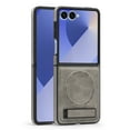 thumbnail image 1 of Magnetic for Samsung Galaxy Z Flip 7 PU Leather Case, Compatible with Magsafe, Built-in Invisible Stand, Premium Ultra Slim Adjustable Kickstand Protective Phone Case for Galaxy Z Flip 7, Gray, 1 of 9