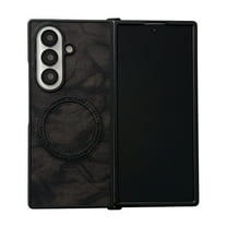 Magnetic for Samsung Galaxy Z Fold 5 Case, Compatible with MagSafe, PU Leather Shockproof Wireless Charging Slim Fit Protective Women Men Phone Case for Samsung Galaxy Z Fold 5, Black