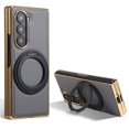 thumbnail image 1 of Magnetic for Samsung Galaxy Z Fold 5 PU Leather Case, [Invisible Rotatable Ring Holder Stand] Support Magnetic Car Mount, Slim Shockproof Protective Phone Cover for Samsung Galaxy Z Fold 5, Gray, 1 of 6