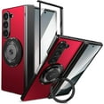 thumbnail image 1 of Magnetic for Samsung Galaxy Z Fold 6 Case with Ring Holder, [Hinge Protection] Built in Screen Protector & Camera Protection Slim Thin Hard PC Kickstand Shockproof Protective Case, Red, 1 of 7