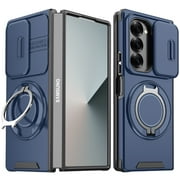 حافظة مغناطيسية لهاتف Samsung Galaxy Z Fold 7 [متوافقة مع MagSafe] [حامل حلقي قابل للتدوير 360] [حماية عسكرية] حافظة هاتف رفيعة مقاومة للصدمات لهاتف Samsung Galaxy Z Fold 7، أزرق