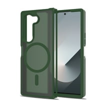 Magnetic for Samsung Galaxy Z Fold 7 Case, Compatible with MagSafe, Military Grade Drop Protection, Ultra Slim Translucent Matte Shockproof Lightweight Phone Cover, Darkgreen