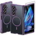 thumbnail image 1 of Magnetic for Samsung Galaxy Z Fold 7 Case with Screen Protector, [Compatible with MagSafe] Slim Translucent Matte Shockproof Case for Samsung Z Fold 7, Fold7 Hard PC Rugged Phone Cover, Purple, 1 of 9