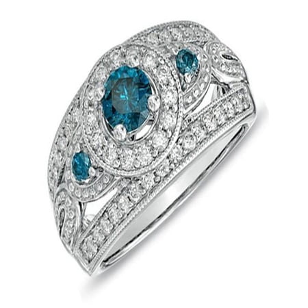 Magnetic Sapphire and Diamond Cheap Engagement Ring 1.00 Carat Diamond on Gold