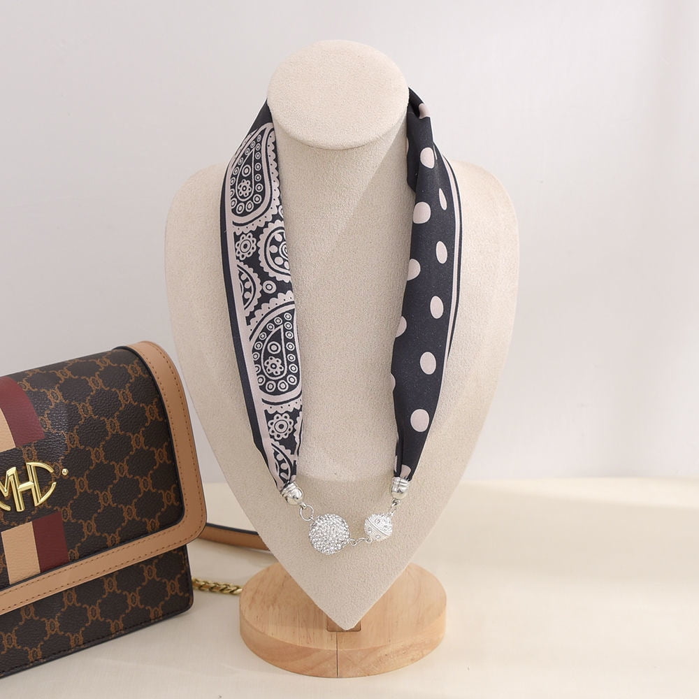 Magnetic Scarf Small Scarf Necklace Buckle Lazy Pendant National