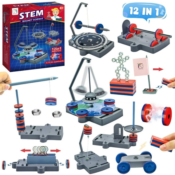Hot Bee 12 in 1 Magnetic Science Kit for Kids, Anti-gravity Magnetic Levitation Kit, Science Magnetic Toys for Students, Educational Physics Toys Gift for Boys&Girls 6 7 8+