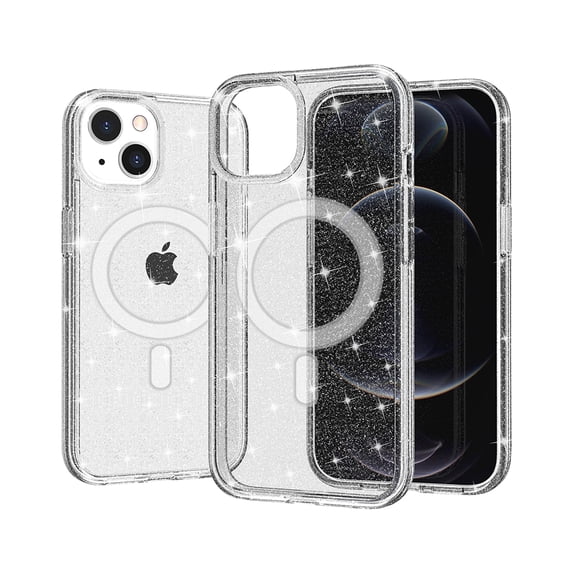 Magnetic Scratch Resistant Compatible with MagSafe Clear Case for iPhone 14 Plus, Drop Protection Back Cover