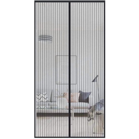 Magnetic Screen Door 31 X 80inch Screen Doors Heavy Duty Mesh Curtain Full Frame with Magnets for Front French Door,Keep Mosquito Out,Black