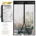 thumbnail image 1 of Magnetic Screen Door 39"×82" ,Heavy Duty Doors Screen Closure with Magnets for Sliding, Patio, French, Front and Back Door, Kid and Pet Friendly, Easy Install,Black,Free Double-sides Tape, 1 of 9