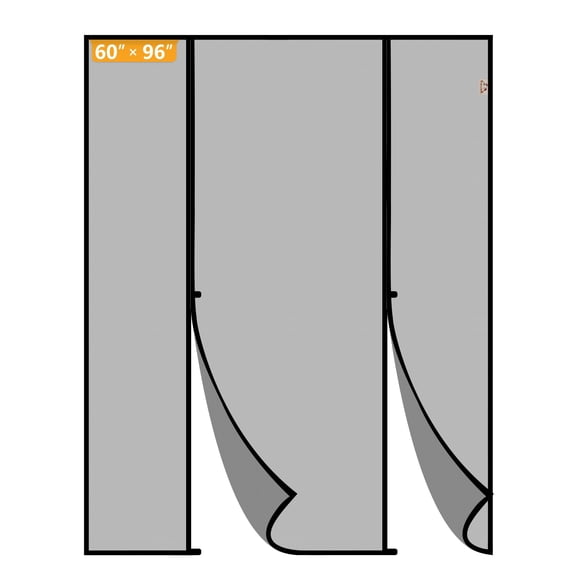 Magnetic Screen Door Black Fit 60" x 96" Doors
