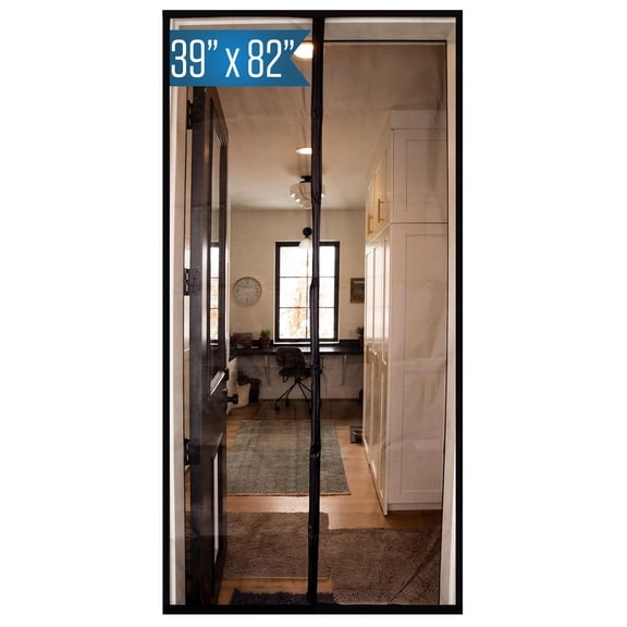 Magnetic Screen Door Black Trim Fits 37" x 80" Doors