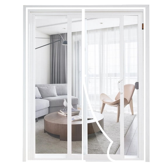 Magnetic Screen Door , Classic Center-Opening, Tear-Resistant High-Density Fiber Mesh, Pet Friendly, Free Entry and Exit, Prevent Insect Invasion
