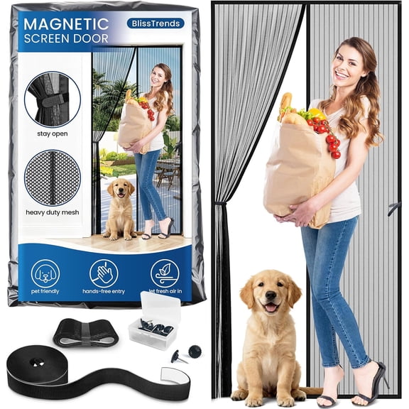 Magnetic Screen Door, Door Screen Magnetic Closure, Patio Screens for Patios Outside Outdoor, Mesh Screen Doors with Magnets Pet Friendly, Screen for Door to Keep Bugs Out (38"83")