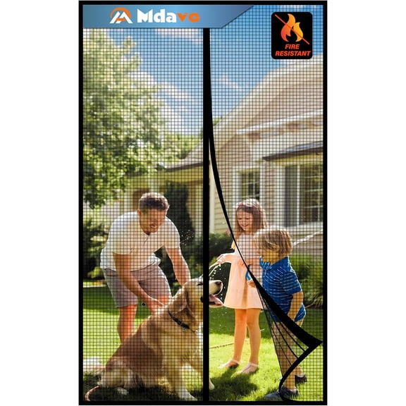 Magnetic Screen Door，Fiberglass Screen Door Mesh，Keep Bugs Out, Heavy-Duty Mesh Curtain,Pet and Kid Friendly, Works with Front Doors, Sliding Doors（32x80 Inch Fiberglass