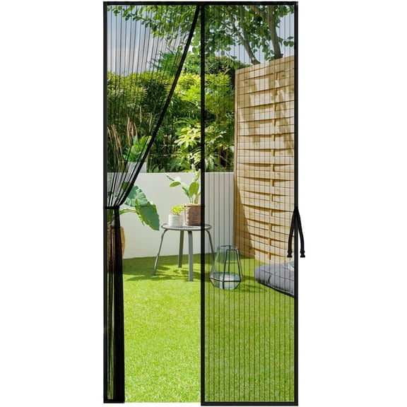 Magnetic Screen Door,Fit for Door Size:36x82 Inch,Screen Itself Size:38x83 Inch,with Powerful Magnets & Full Frame Magic Tape No Gap,Lets Fresh Air in (Black)