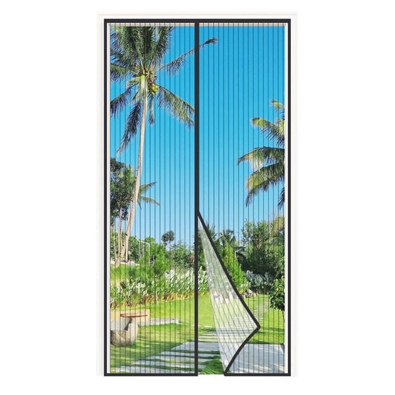 MYCARBON Magnetic Screen Door Fits 38" x 82" Doors, Stripe Style, Hands-Free Magnetic Closure