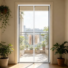 Magnetic Screen Door Fits Doors up to 35 x 82 Inches Max, Screen Mesh Net, Self Sealing Hands Free Mesh Partition, Pet and Patio Entryway Bedroom Kitchen Balcony
