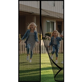 Magnetic Screen Door,Heavy Duty Door Screen Magnetic Closure Keep Bugs Out,Screen Door Mesh- Pet and Kid Friendly Fits,Size 39"×82" ,Free Double-sides Tape,Black
