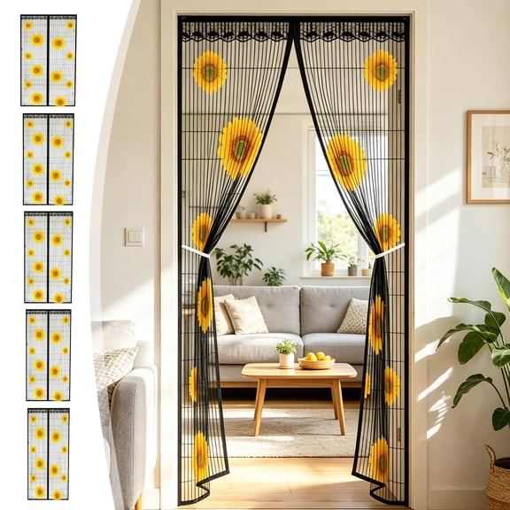 Magnetic Screen Door Heavy Duty Mesh Curtain | Automatic Closing Invisible Net | No Drill Easy Install for Patio Front Sliding Back Doors 82 in Tall