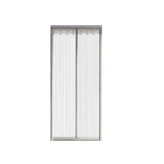 Magnetic Screen Door - Heavy Duty Mesh Curtain with Full Strip Magnets for Insect Protection, No-Drill Installation, Ventilated & Transparent, Ideal for Front Doors, Patios Gray A