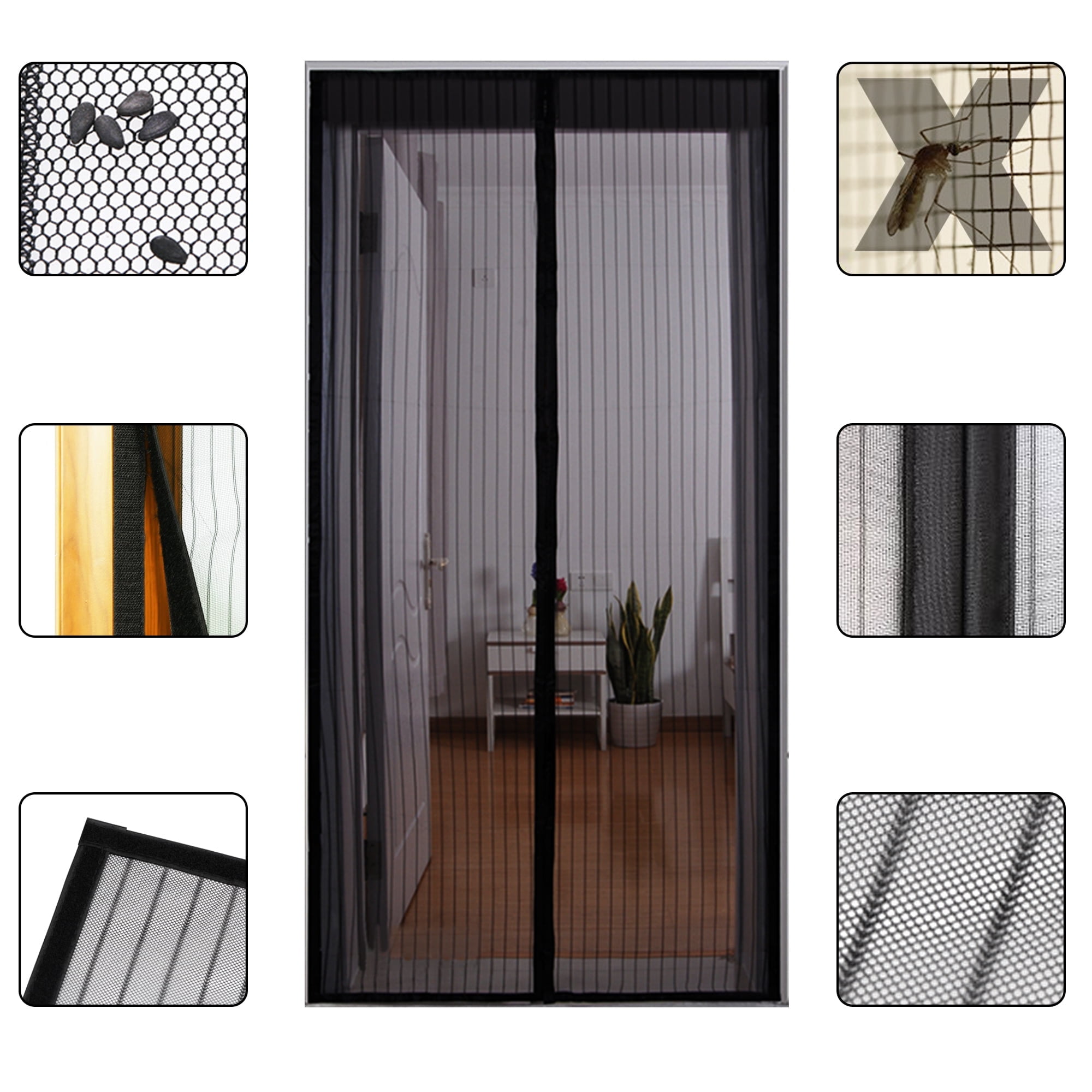 Magnetic Screen Door - Heavy Duty Mesh & Super Strong Velcro & Magnet ...